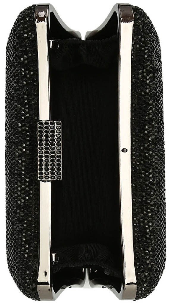 Women Crystal Pave Statement Removable Chain Box Clutch Zarnesh