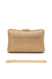 Women Crystal Pave Statement Removable Chain Box Clutch Zarnesh