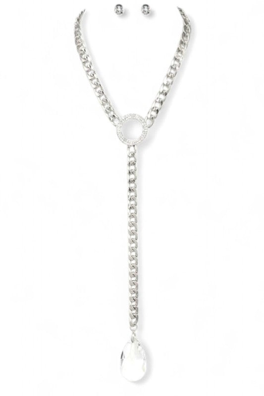 Women’s Crystal Teardrop Iconic Necklace Set | Zarnesh