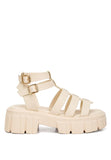 Women Dewey Recycled Faux Leather Block Heel Gladiators | Zarnesh