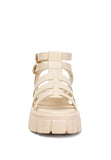 Women Dewey Recycled Faux Leather Block Heel Gladiators | Zarnesh