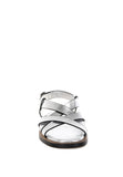 Women Doata Metallic Genuine Leather Cushioned Buckled Flats Zarnesh