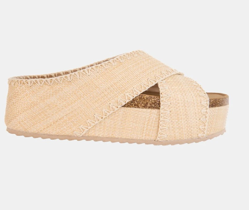 Women Nina Double Buckle Banda Wedge Artisan Slide Sandal Zarnesh