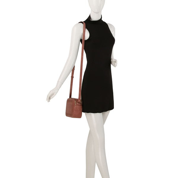 Women's Fashion Stitch Rectangular Faux Leather Crossbody Bag | Zarnesh