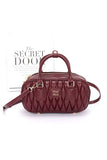 Women Faux Leather Quilted Convertible Top Handle Bag Zarnesh