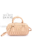 Women Faux Leather Quilted Convertible Top Handle Bag Zarnesh