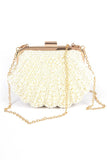 Women Faux Metal Closure Pearl Iconic Clutch Bag Zarnesh