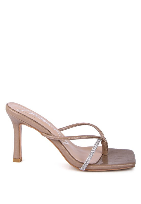 Women's Fetish Croc Rhinestone Slider Sandals | Zarnesh
