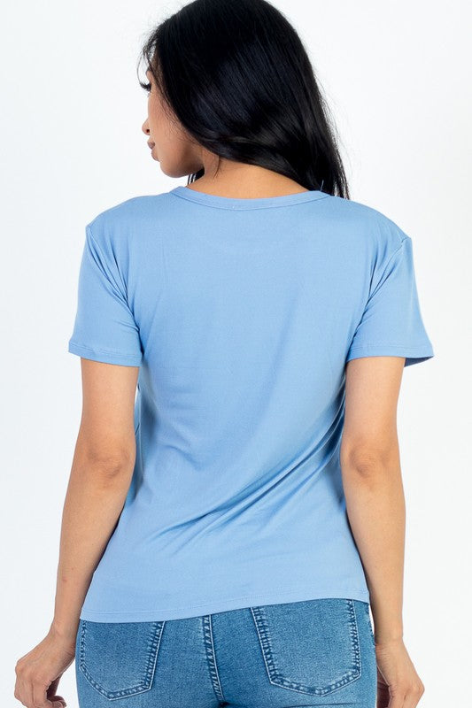 Women Flattering Fit Round Neck Short Sleeve T Shirt | Zarnes