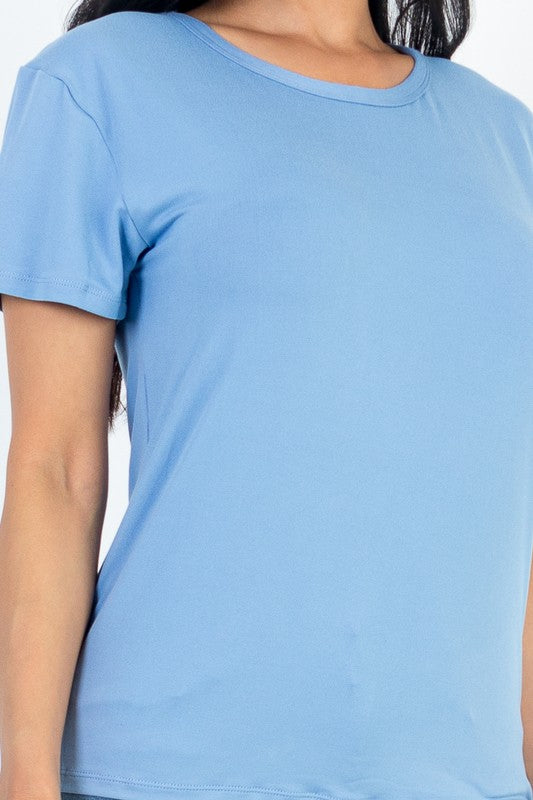 Women Flattering Fit Round Neck Short Sleeve T Shirt | Zarnes
