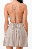 Women Flattering Fit Sparkling Spaghetti Strap Cocktail Dress Zarnesh