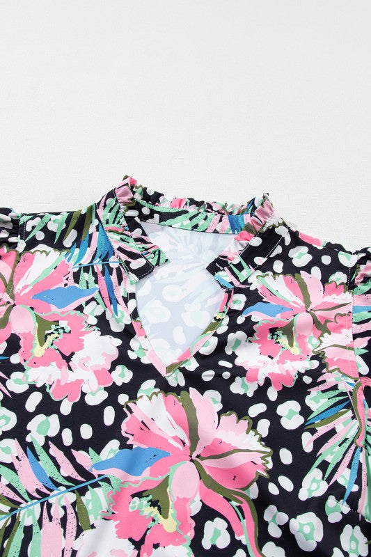 Women Floral Tiered Short Sleeve Above Knee Mini Dress | Zarnesh