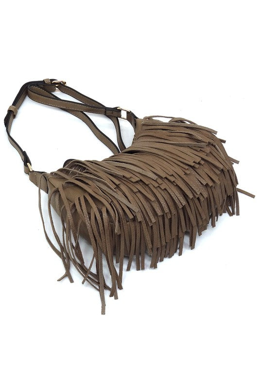 Women's Fringe Hobo Crossbody Bag | Zarnesh
