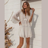 Women Front Tassel V Neckline Loose Fit Chloe Swimsuit Cover Up Zarnesh