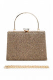 Women Full Stone Top Handle Convertible Box Clutch Zarnesh