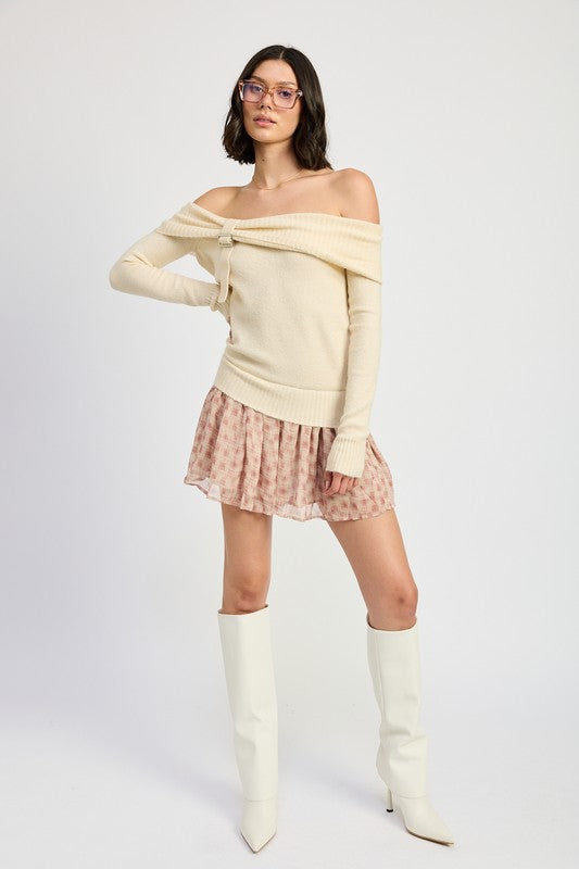 Women Fully Lined Ease Of Movement Off Shoulder Mini Dress Zarnesh