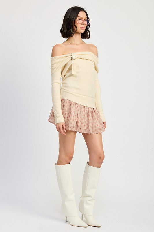 Women Fully Lined Ease Of Movement Off Shoulder Mini Dress Zarnesh