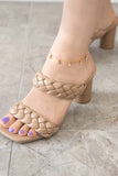 Women's Gold Minimal Rectangle Rhinestone Anklet| Zarnesh