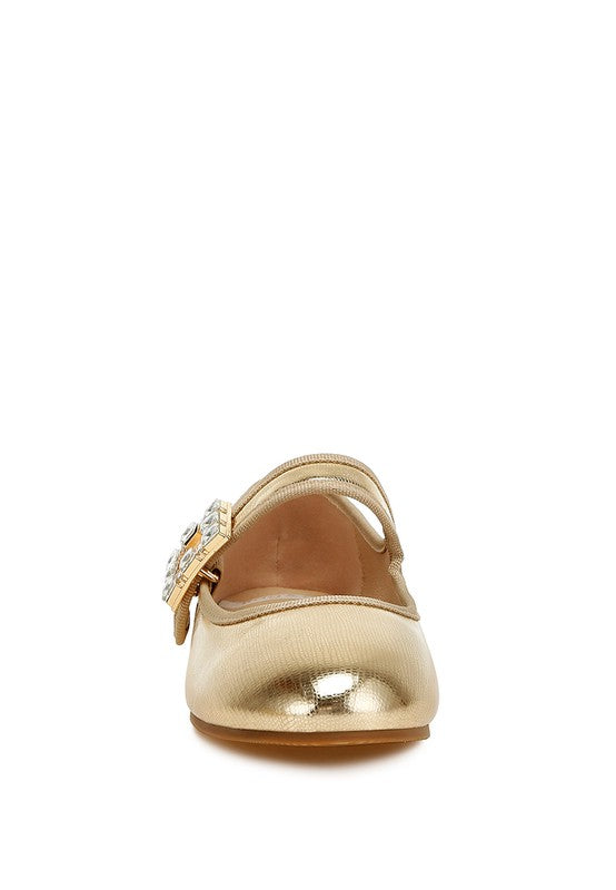 Women Upstage Crystal Buckle Mary Jane Ballerinas | Zarnesh