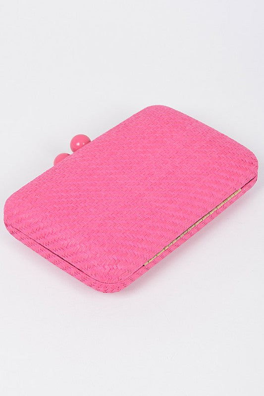 Womens Faux Straw Box Clutch – Woven Evening Bag | Zarnesh