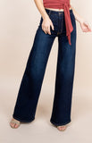 Women High Rise Waist Western Wide Leg jeans Baggy Denim Pants Zarnesh
