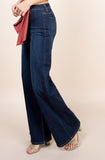 Women High Rise Waist Western Wide Leg jeans Baggy Denim Pants Zarnesh