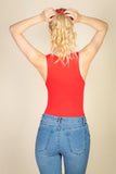 Women High Stretch Jersey Snap Bottom Sleeveless Tank Bodysuit Zarnesh