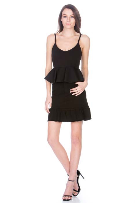 Women High Waist Five Pocket A Line Ruffle Hem Denim Skirt Zarnesh