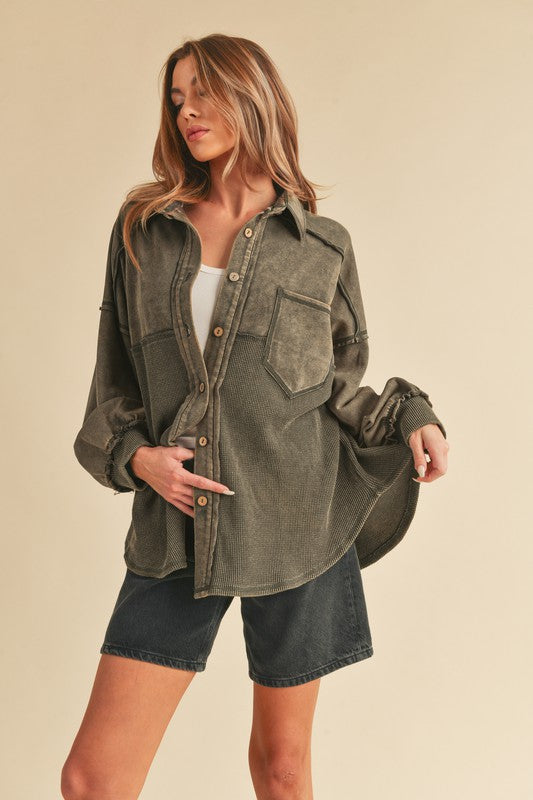 Women's Judie Oversized Collared Front Pockets Jacket | Zarnesh