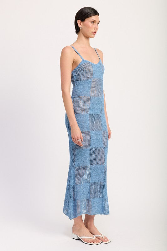 Women’s Knit Sleeveless Maxi Sheer Pullover Maxi Dress | Zarnesh