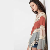 Women Knitted Loose Fit Multi Colored Jenn Swimsuit Cover Up Zarnesh