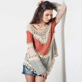 Women Knitted Loose Fit Multi Colored Jenn Swimsuit Cover Up Zarnesh