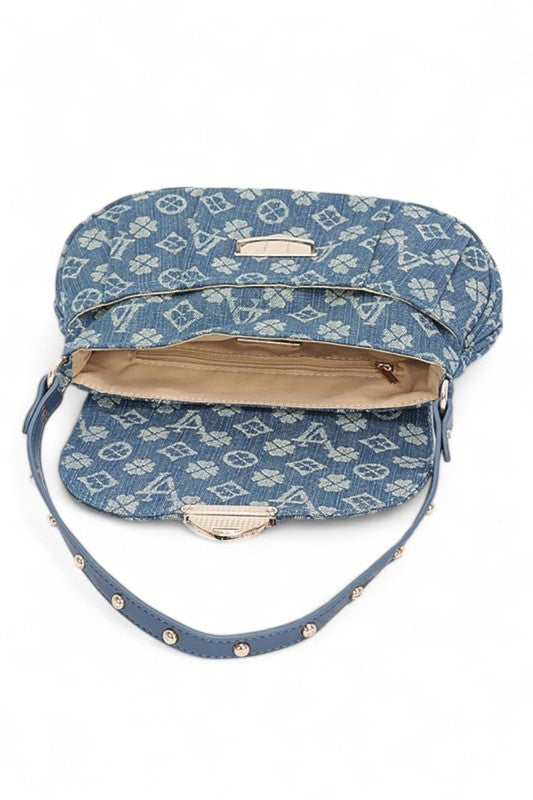 Womens LA Jacquard Denim Fashion Shoulder Bag |Zarnesh 