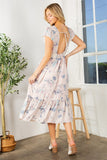 Women Lace Detailed Flutter Sleeve Ruffle Maxi Dress | Zarnesh