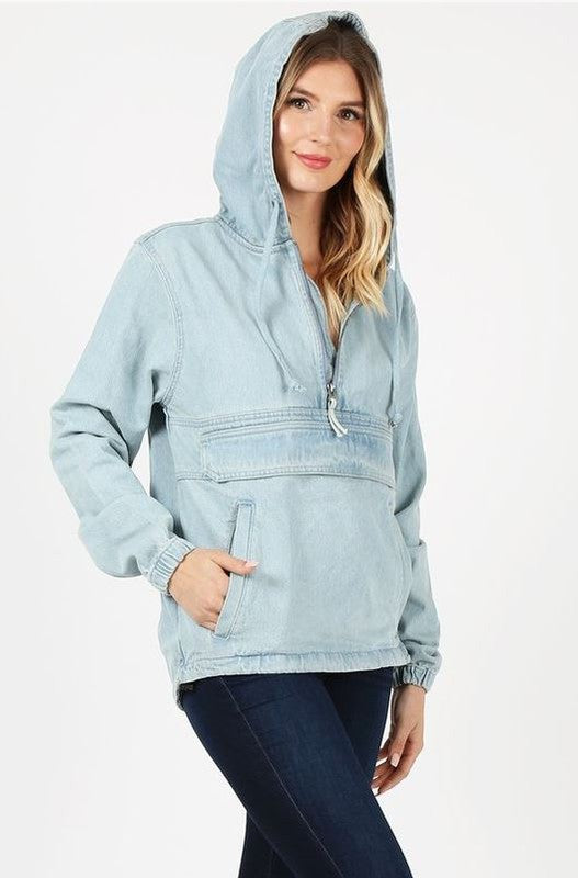 Women Ladies Denim Jacket with Hoodies | Zarnesh