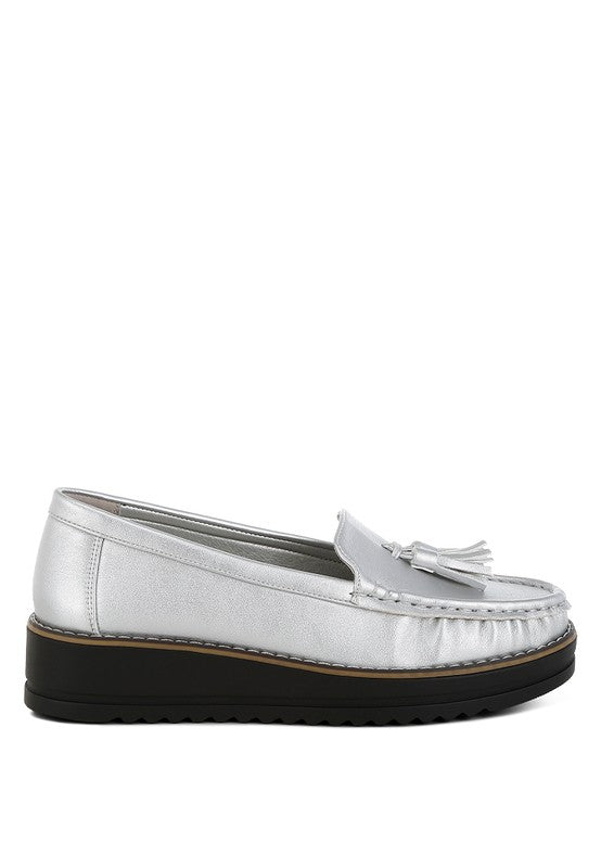 Women Larana Metallic Tassel Detail Loafers Zarnesh