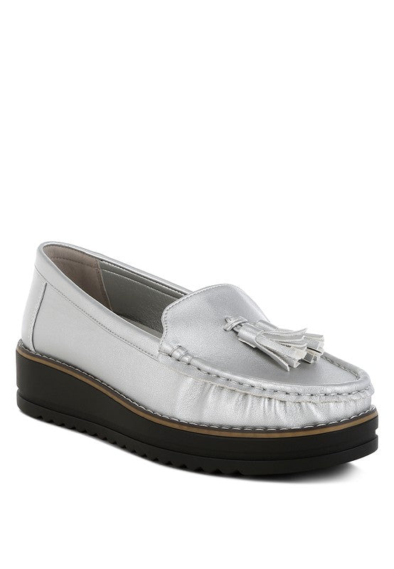 Women Larana Metallic Tassel Detail Loafers Zarnesh