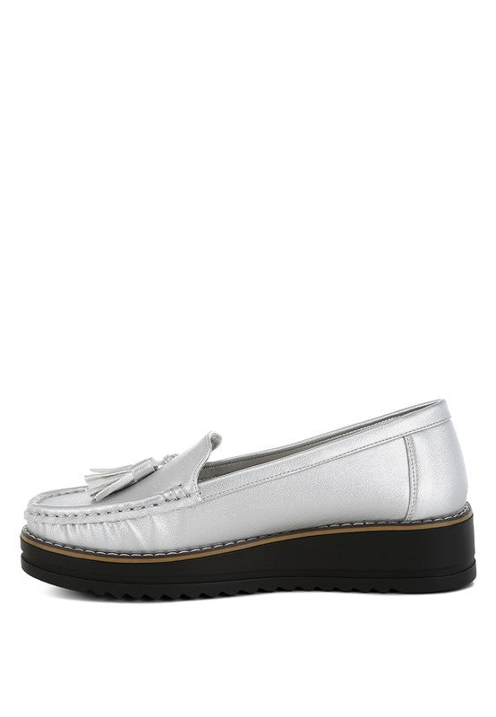 Women Larana Metallic Tassel Detail Loafers Zarnesh