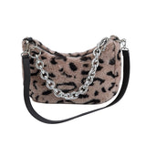 Womens Leopard Print Plush Bag | Zarnesh
