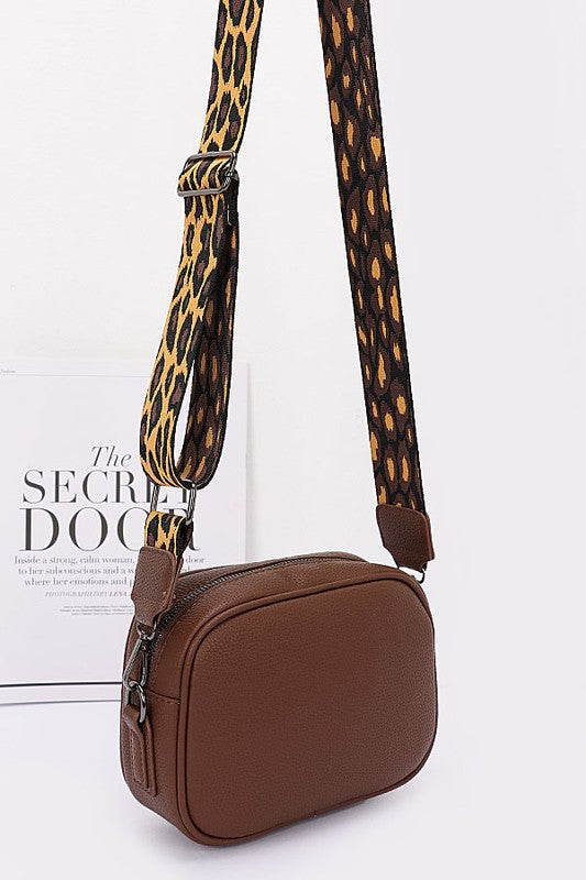 Womens Leopard Webbing Guitar Strap Crossbody Camera Bag | Zarnesh