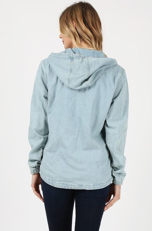 Women Ladies Denim Jacket with Hoodies | Zarnesh