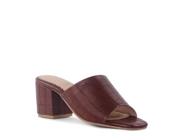 Women London Rag Dumplinn Slip On Block Heel Sandal | Zarnesh