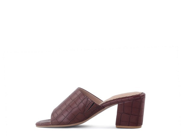 Women London Rag Dumplinn Slip On Block Heel Sandal | Zarnesh