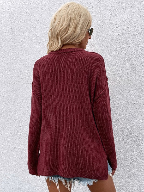 Women’s Long Sleeve Hip Length Loose Fit Sweater | Zarnesh