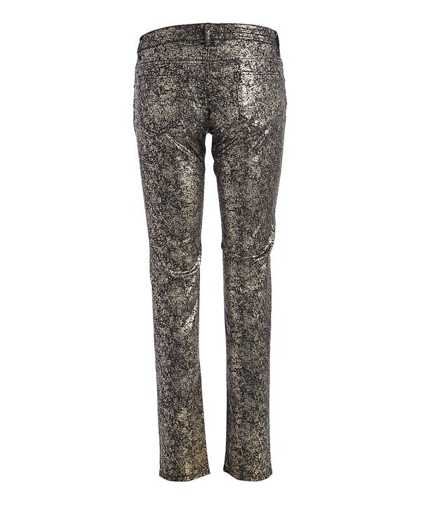 Women's Low Rise Metallic Print Skinny jeans Pants | Zarnesh