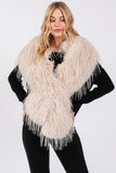 Women Luxurious Faux Fur Iconic Pull Through Shawl Zarnesh