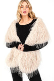 Women Luxurious Faux Fur Iconic Pull Through Shawl Zarnesh