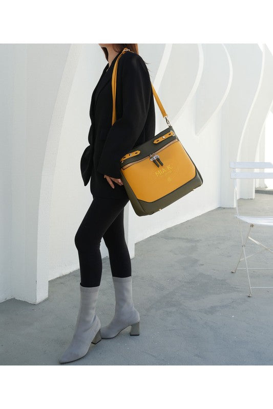 Womens MKF Collection Evie Two-Tone Shoulder Bag by Mia K | Zarnesh