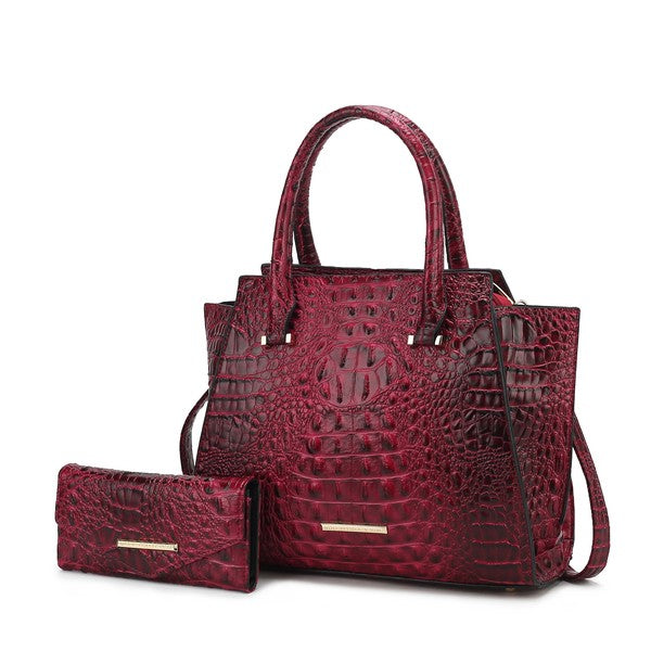 Women MKF Croc Embossed Handbag with Wallets| Zarnesh