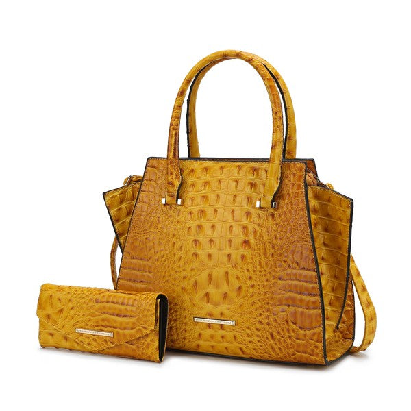 Women MKF Croc Embossed Handbag with Wallets| Zarnesh